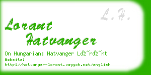 lorant hatvanger business card